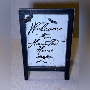 Halloween Fall House Decor,Welcome to Haunted House Black Standing Sign,NWOT